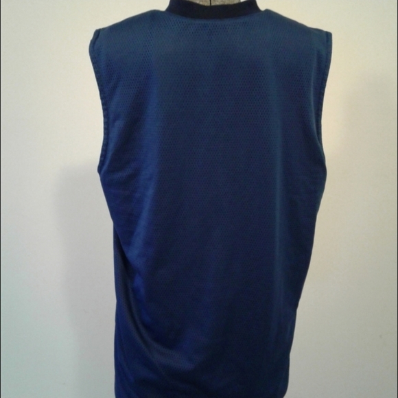 Nike Reversible Mesh shiny basketball Jersey mens L Blue tank top sleeveless - Picture 5 of 7